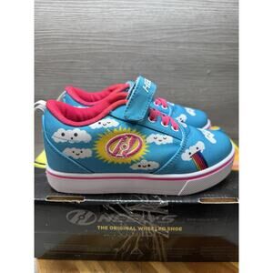 HEELYS Roller Skate Shoes Unisex Youth 1 Rare Pattern Wheeled Sneakers Blue Pink
